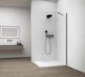 ESCA GUN METAL jednoczęściowa kabina przysznicowa Walk-In, montaż przy ścianie, szkło czyste, 1200 mm