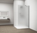 ESCA GUN METAL jednoczęściowa kabina przysznicowa Walk-In, montaż przy ścianie, szkło mleczne, 700 mm