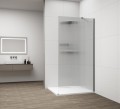 ESCA GUN METAL jednoczęściowa kabina przysznicowa Walk-In, montaż przy ścianie, szkło Flute,900 mm