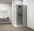 ESCA GUN METAL jednoczęściowa kabina przysznicowa Walk-In, montaż przy ścianie, szkło dymione, 1500 mm
