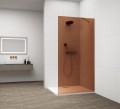 ESCA GUN METAL jednoczęściowa kabina przysznicowa Walk-In, montaż przy ścianie, szkło Marron, 800 mm