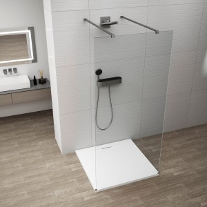 ESCA GUN METAL jednoczęściowa kabina przysznicowa Walk-In, szkło czyste, 1000 mm