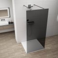 ESCA GUN METAL jednoczęściowa kabina przysznicowa Walk-In, szklo dymione, 1000 mm