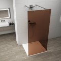 ESCA GUN METAL jednoczęściowa kabina przysznicowa Walk-In, szklo Marron, 1400 mm
