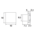 SILENTIS UC TH 10 wentylator łazienkowy, osiowy z automatom, 8W,wylot 100mm, czarny