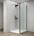 ESCA BLACK MATT kabina przysznicowa, stałe szkło 700 mm, szkło czyste, panel obrotowego 500 mm