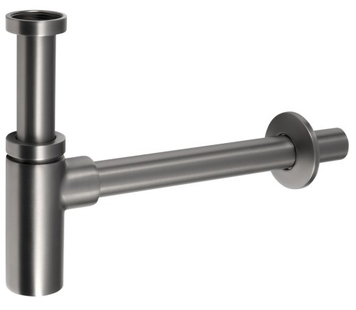 Syfon umywalkowy 5/4", odpływ 32mm, okrągły, gun metal