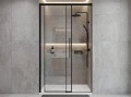 LUXOR BLACK drzwi prysznicowe 1000 mm, szkło czyste