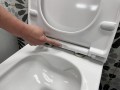 AVVA SHORT WC wiszące, Rimless, 35,5x49cm, biały