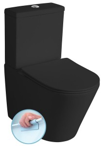 PACO RIMLESS kompakt WC, odpływ pionowy/poziomy, czarny mat