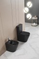 PACO RIMLESS kompakt WC, odpływ pionowy/poziomy, czarny mat