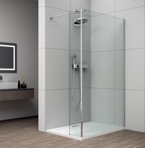 ESCA CHROM kabina prysznicowa Walk-in do montażu do ściany 1000mm dodatkowy panel 285mm, szkło czyste