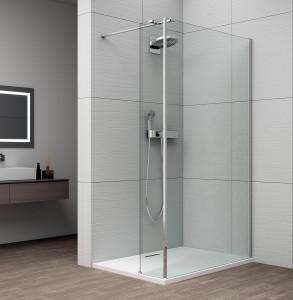 ESCA CHROM kabina prysznicowa Walk-in do montażu do ściany 1200mm dodatkowy panel 285mm, szkło czyste