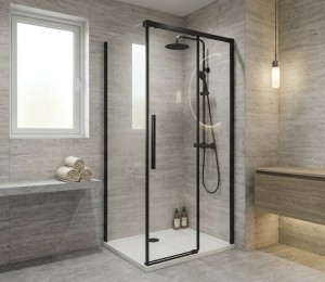 LUXOR BLACK  kabina prysznicowa kwadratowa 1000x1000mm wariant L/P