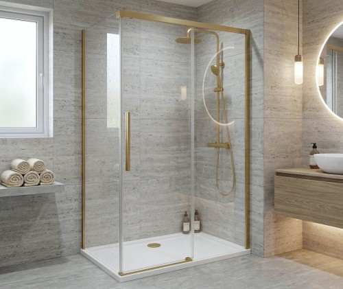 LUXOR GOLD MATT kabina prysznicowa prostokątna 1200x800mm wariant L/P