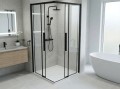 LUXOR BLACK kabina prysznicowa kwadratowa narożna 900x900mm, wejście narożne