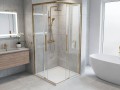 LUXOR GOLD MATT kabina prysznicowa kwadratowa narożna 1000x1000mm, wejście narożne
