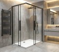 LUXOR BLACK kabina prysznicowa prostokątna 900x800mm wariant L/P, wejście z rogu