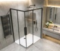 LUXOR BLACK kabina prysznicowa prostokątna 1000x800mm wariant L/P, wejście z rogu