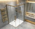 LUXOR GOLD MATT kabina prysznicowa prostokątna 900x800mm wariant L/P, wejście z rogu