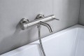 MINIMAL bateria wannowa ścienna, stal nierdzewna mat