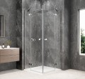 GLOBE CHROME kwadratowa kabina prysznicowa 1000x1000mm, wejście z rogu, szkło czyste