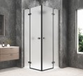 GLOBE GUN METAL kwadratowa kabina prysznicowa 1000x1000mm, wejście z rogu, szkło matowe