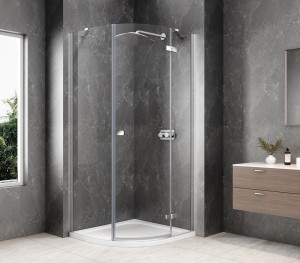 GLOBE CHROME kabina prysznicowa półokrągła 800x800mm, szkło czyste, prawe