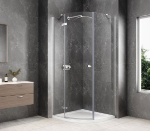 GLOBE CHROME kabina prysznicowa półokrągła 1000x1000mm, szkło czyste, lewe