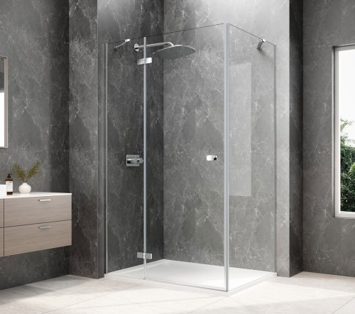 GLOBE CHROME prostokątna kabina prysznicowa 1000x800mm, szkło czyste, lewe