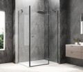 GLOBE GUN METAL prostokątna kabina prysznicowa 1000x800mm, szkło czyste, prawe