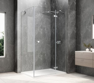 GLOBE CHROME prostokątna kabina prysznicowa 1000x900mm, szkło czyste, prawe