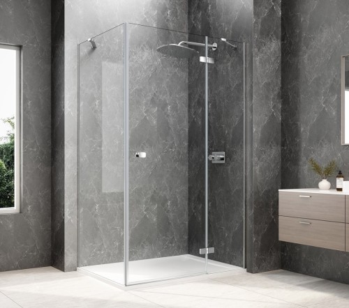 GLOBE CHROME prostokątna kabina prysznicowa 1200x1000mm, szkło czyste, prawe