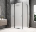 GLOBE GUN METAL prostokątna kabina prysznicowa 1000x900mm, szkło matowe, lewe