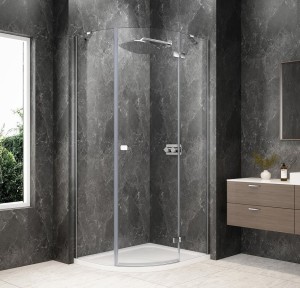 GLOBE CHROME kabina prysznicowa półokrągła 900x800mm, szkło czyste, prawe
