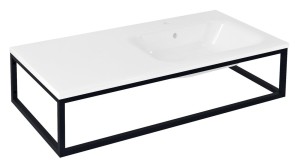 SKA konsola pod umywalkę/blat, 100x22x51cm, czarny mat